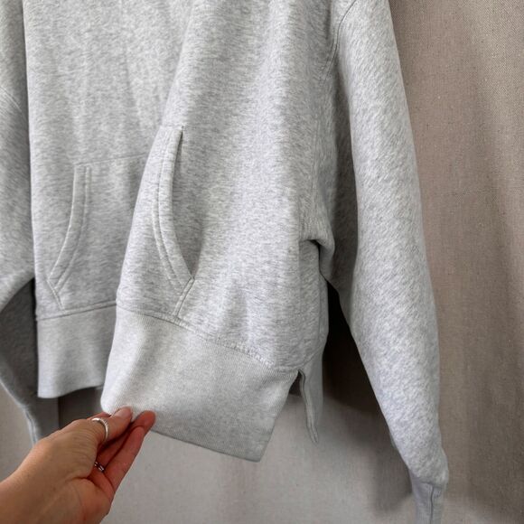 Abercrombie & Fitch Women's Essential Popover Hoodie in Light Gray | Size S/M - Picture 4 of 9